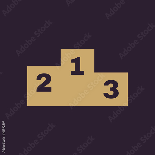 The pedestal icon. Podium symbol. Flat