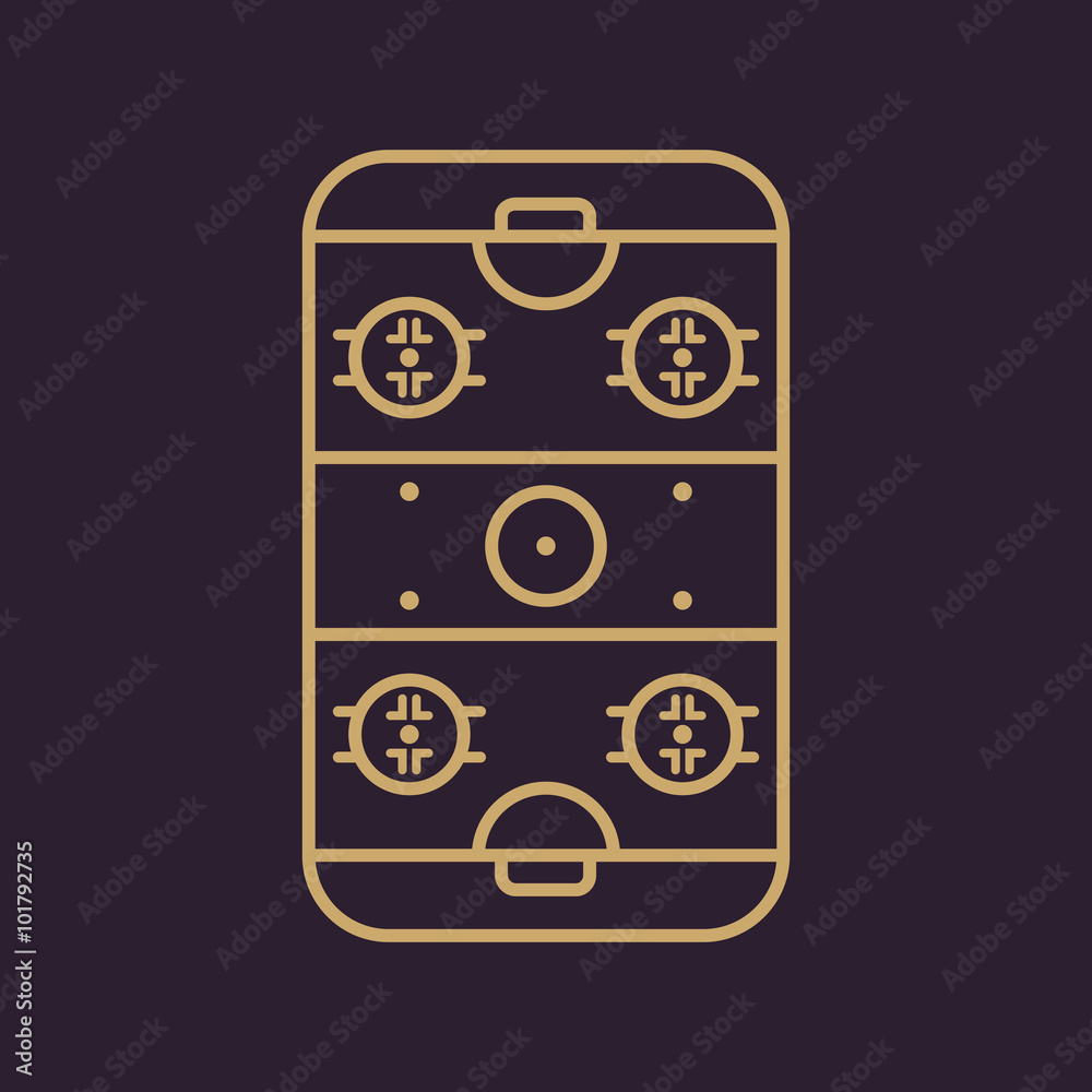 Ice Hockey Rink icon. Game symbol. Flat Ice Hockey Rink icon. Game symbol. Flat