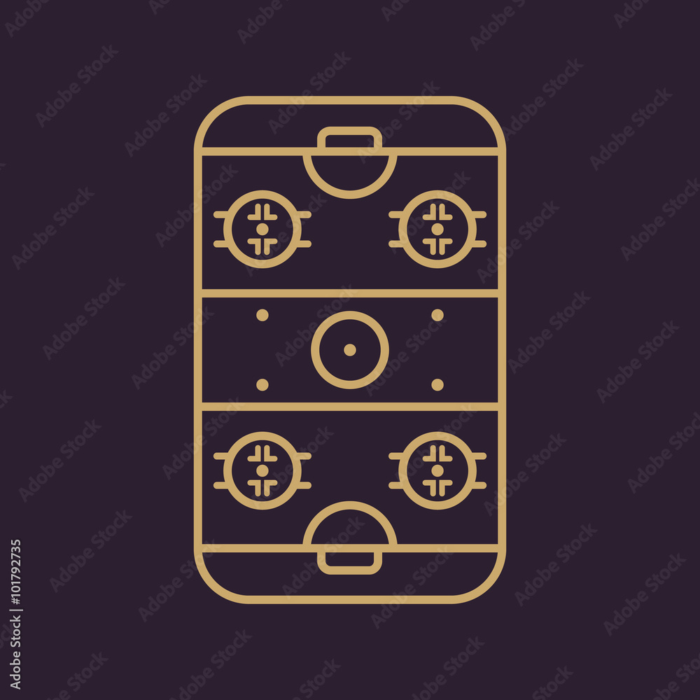 Ice Hockey Rink icon. Game symbol. Flat