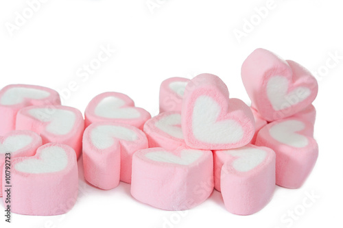 Valentine candies on color wood.selective focus.