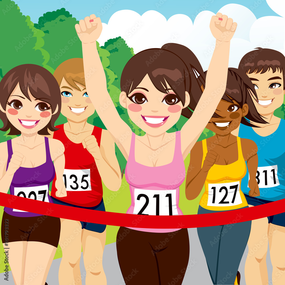 marathon runner cartoon images