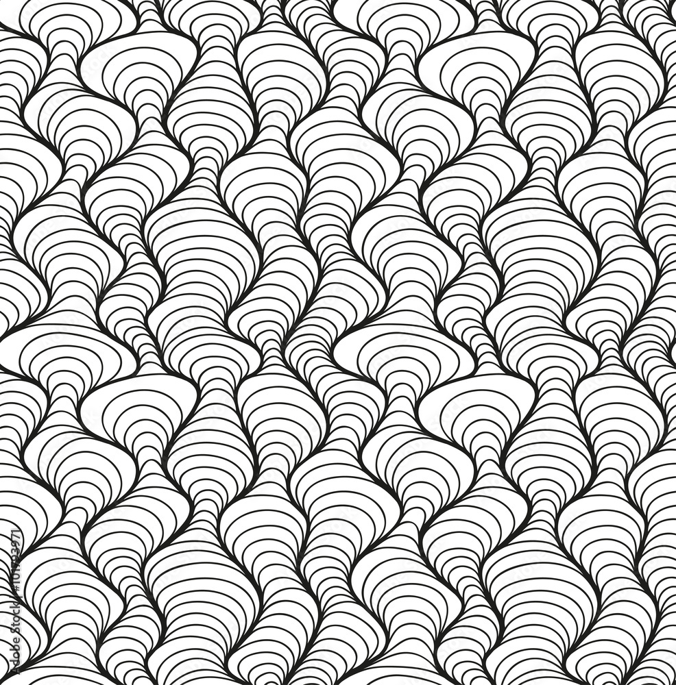Vector floral background of drawn lines