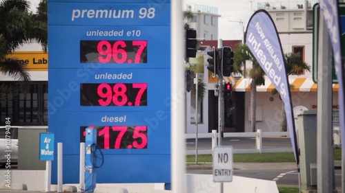 Petrol prices less than $1 per litre at the bowser this month as global oil prices continue to drop, Gold Coast, Australia. photo