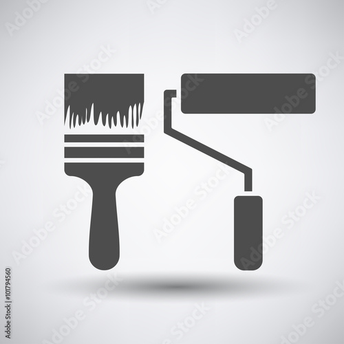 Construction paint brushes icon