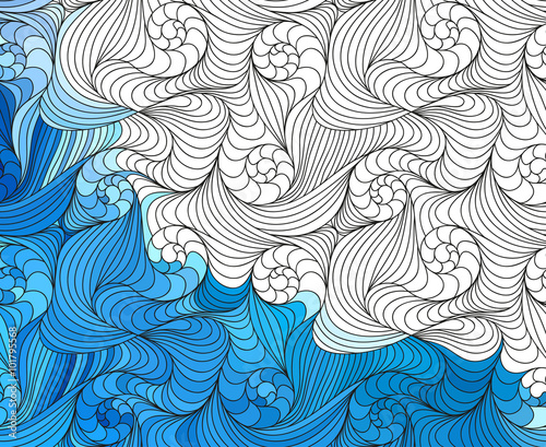 Vector abstract seamless fantasy pattern hand drawn ornaments
