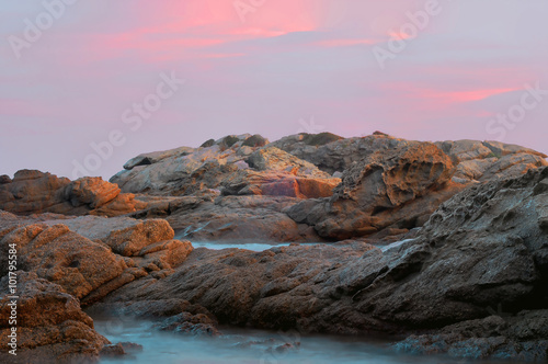 Beautiful sunset on the coast of Costa Brava, Spain.
