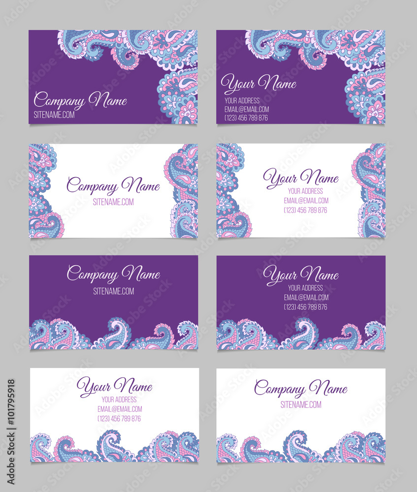 Collection of ornamental business cards