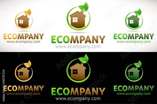logo maison écologie économie environnement verte