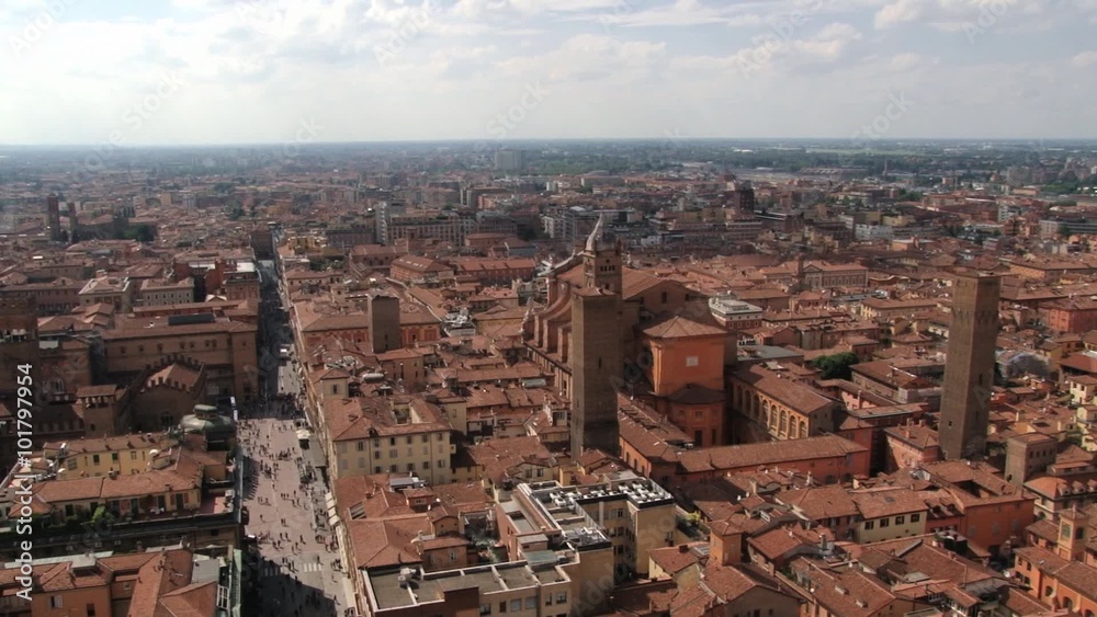Aerial view to the historical center of Bologna city, Italy. Aerial view to the historical center of Bologna city, Italy.