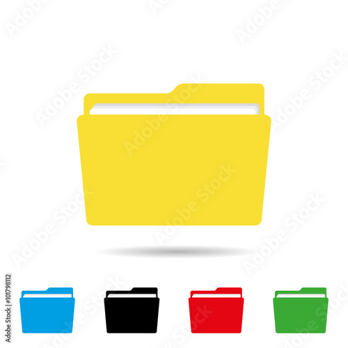 colored folders with files on a white background