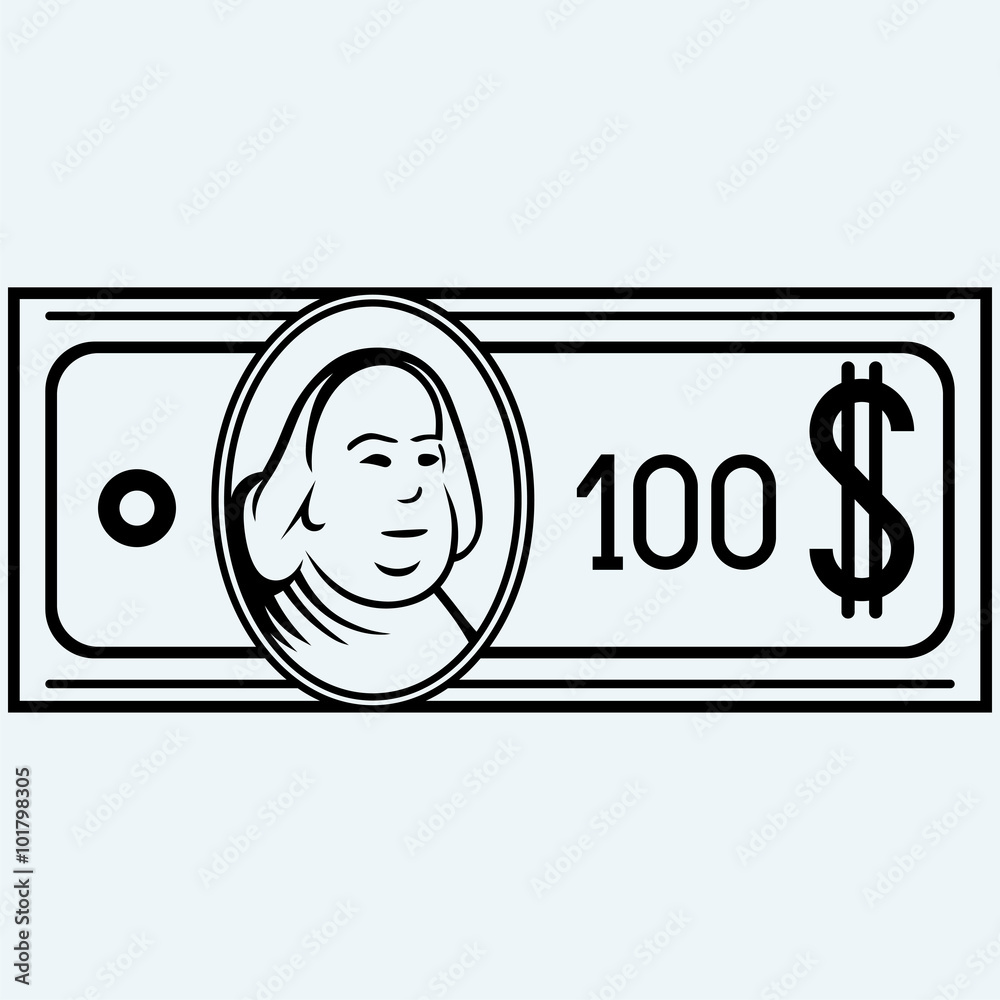 Obraz na plátně Hundred dollar bill