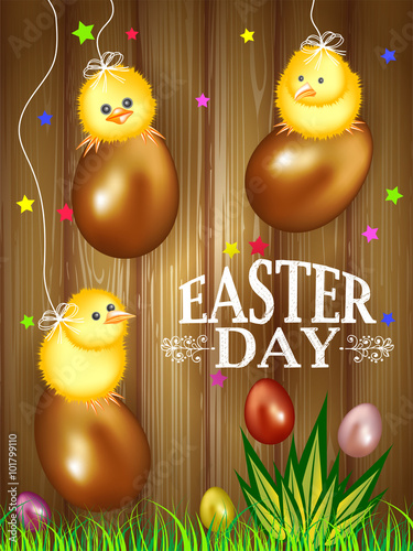 Easter on wooden table