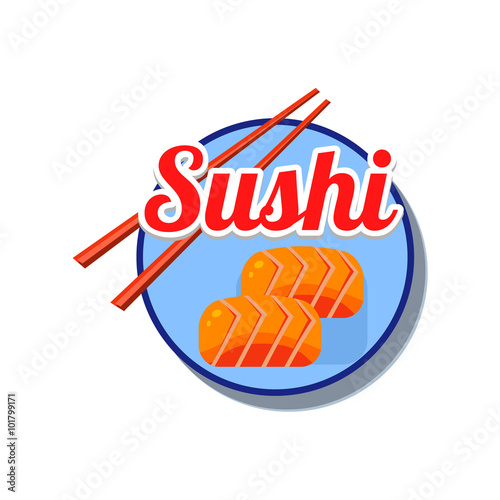 Sushi Emblem. Vector Illustration