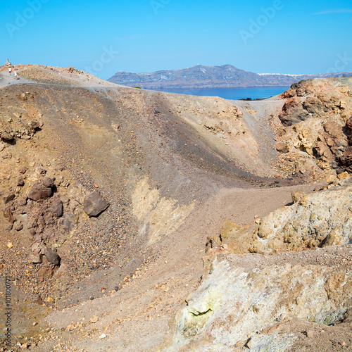 volcanic land in europe santorini greece sky and mediterranean s photo