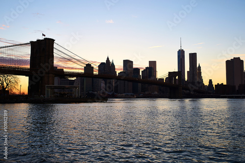 Brooklyn Bridge with lower Manhattan skyline © haveseen
