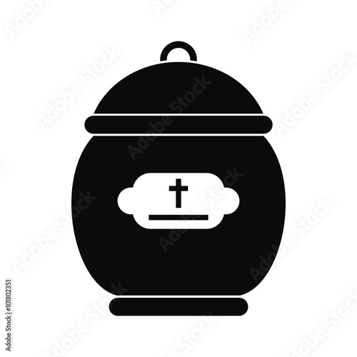 Cremation urn black icon