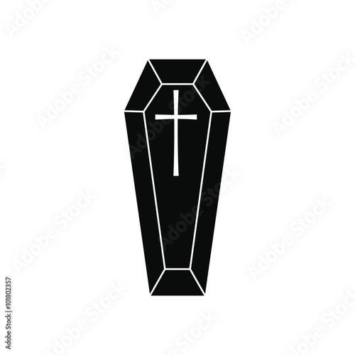 Black classical coffin simple icon