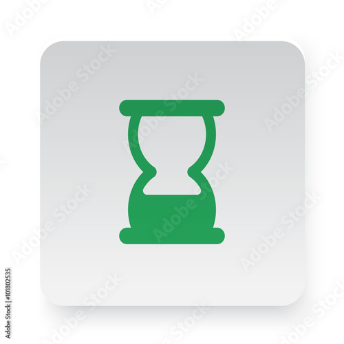 Green Hourglass icon in circle on white app button