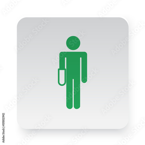 Green Hand icon in circle on white app button