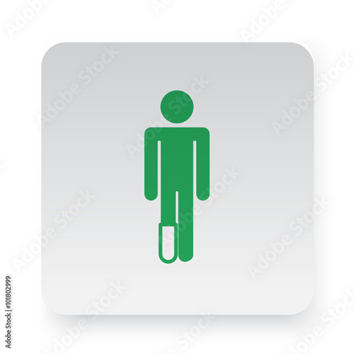 Green Foot icon in circle on white app button