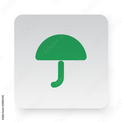 Green Umbrella icon in circle on white app button