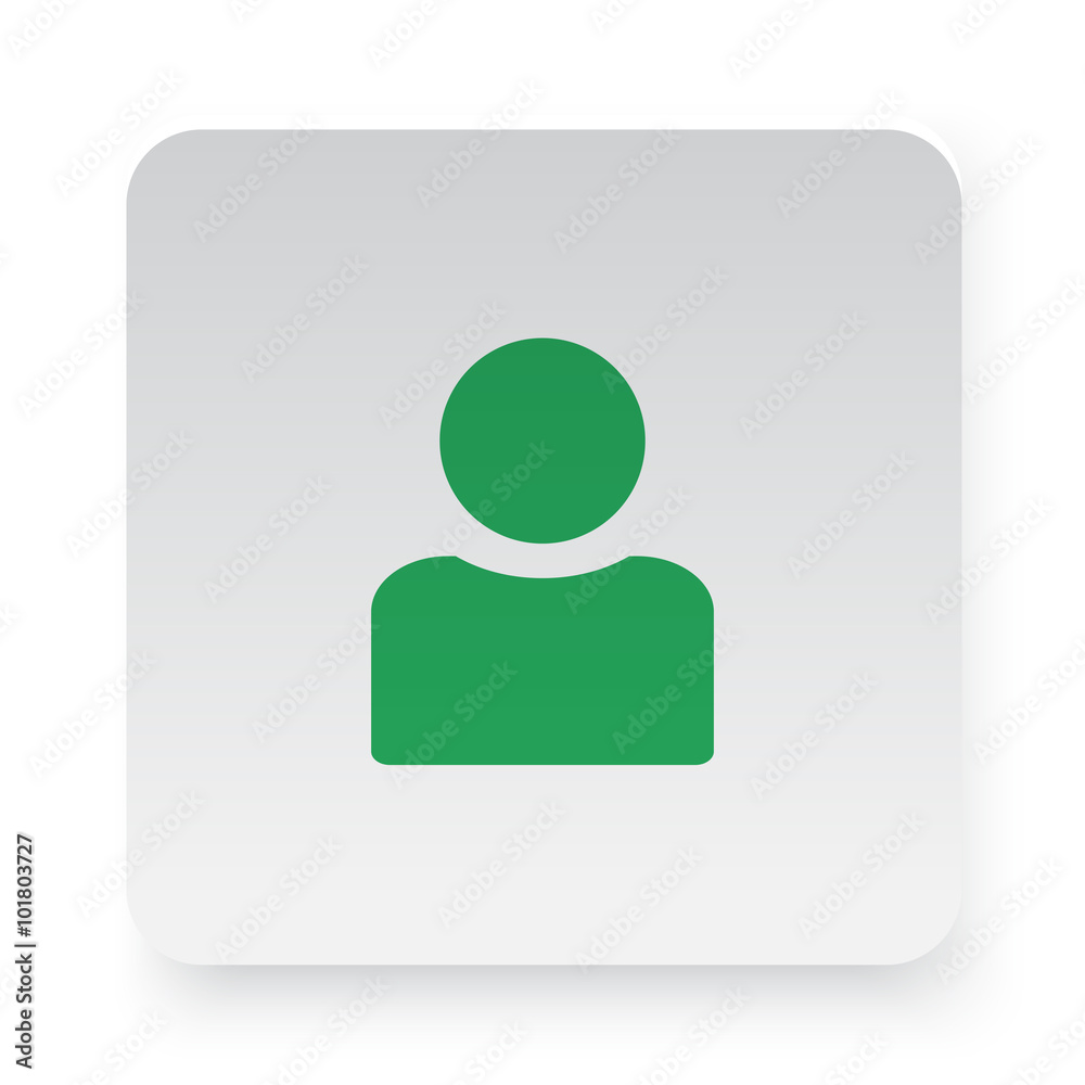 Green Profile icon in circle on white app button Green Profile icon in circle on white app button