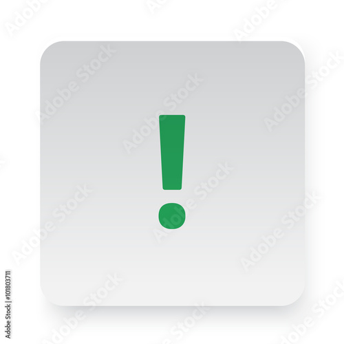 Green Exclamation Mark icon in circle on white app button