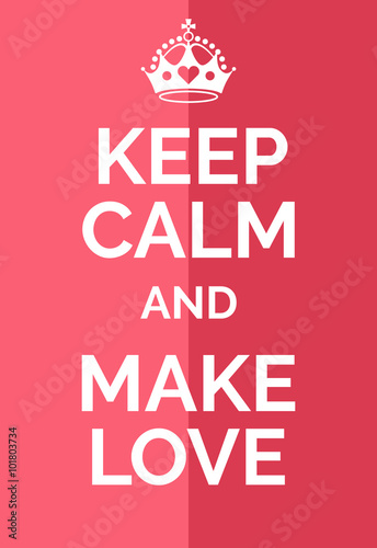 Canvastavla Keep calm and make love