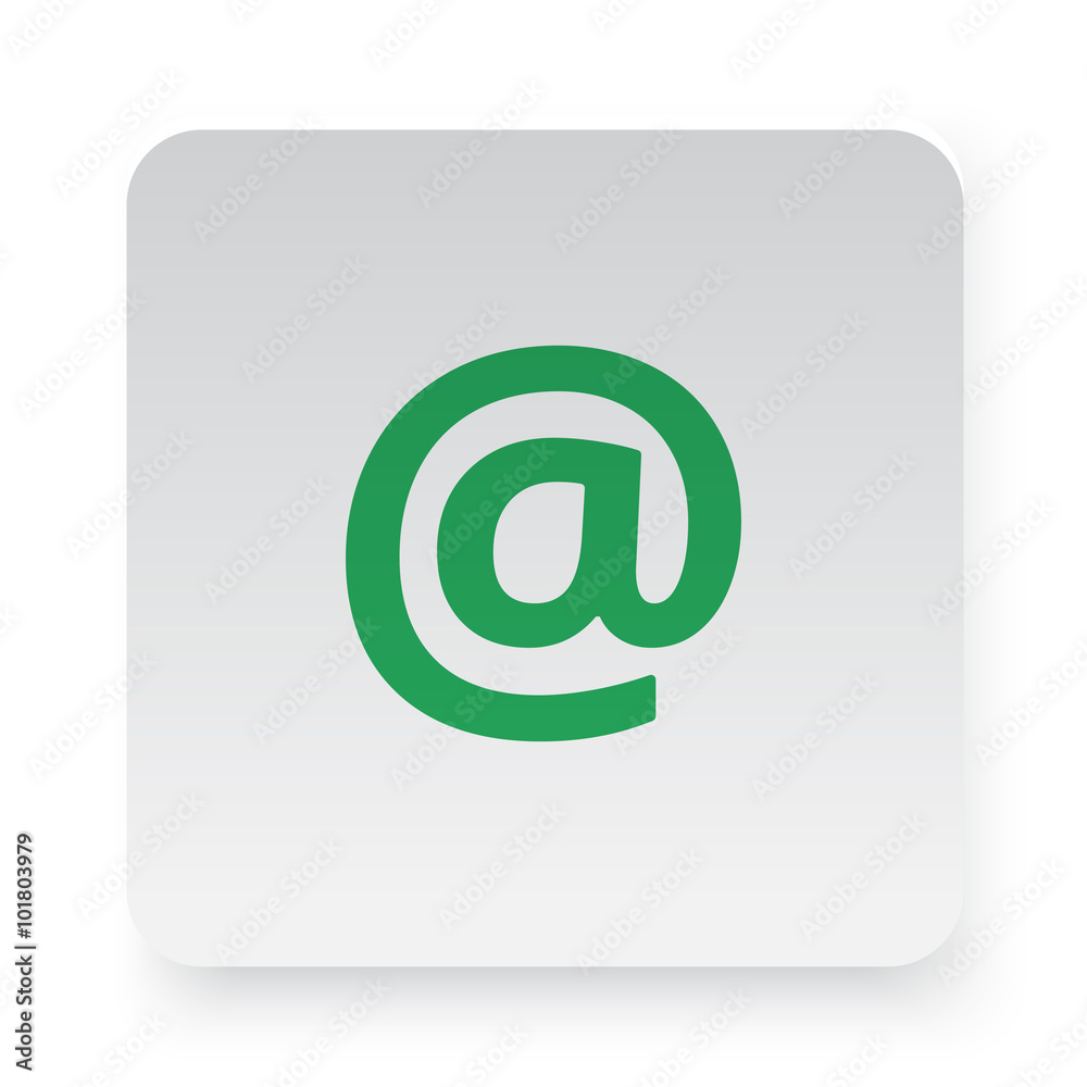 Green E-Mail icon in circle on white app button Green E-Mail icon in circle on white app button