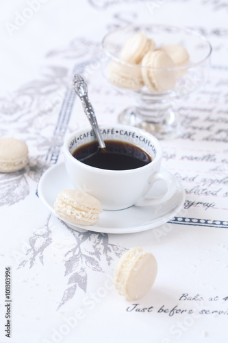 Coconut Macarons with White Chocolate Cream Cheese Filling
