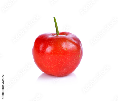 Barbados cherry isolated on white.