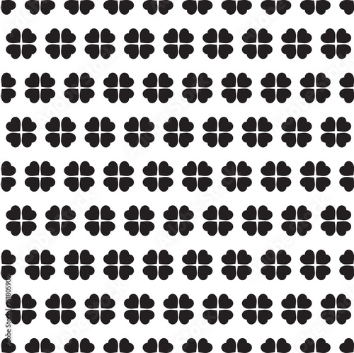 Monochrome seamless pattern with clover leaves  the symbol of St. Patrick s Day in Ireland