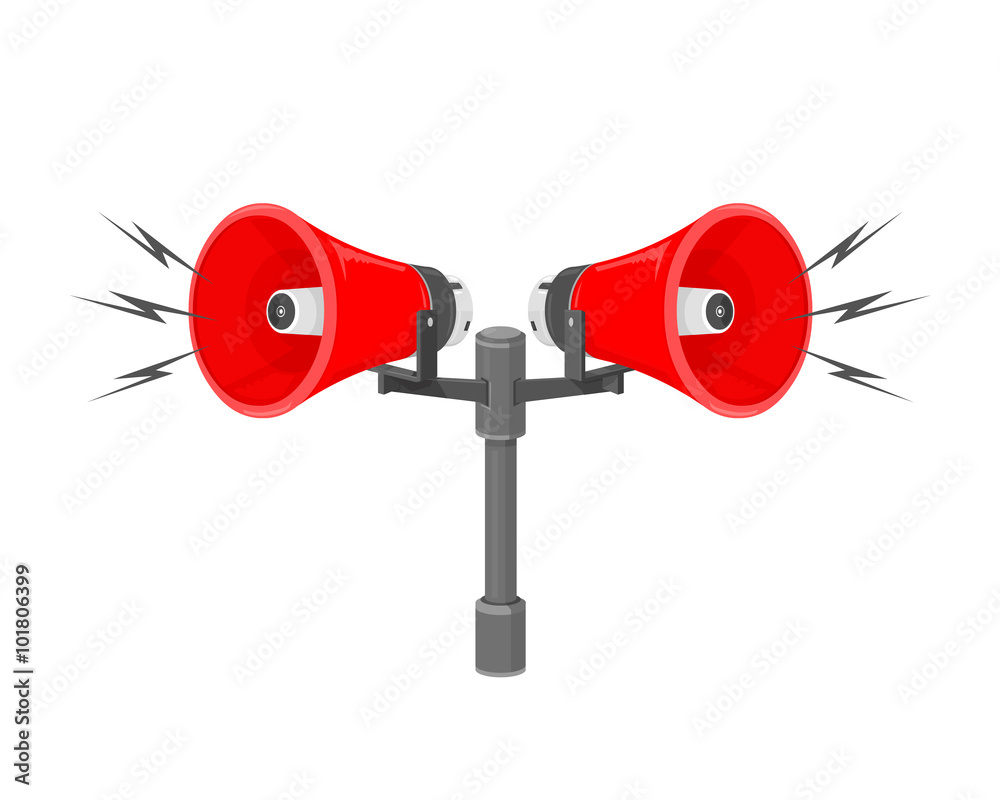 Ταπετσαρία A vector illustration of speakers sounding a warning or siren