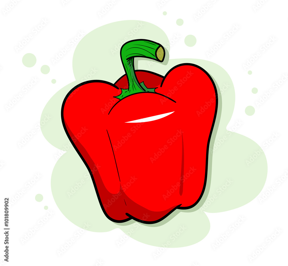 Bell Pepper, a hand drawn vector illustration of a bell pepper (paprika ...