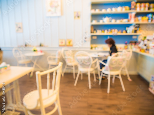 Blurred background of coffee shop