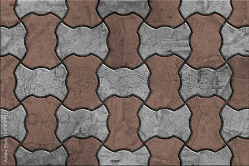 Gray and Brown Wavy Paving stone Stacking