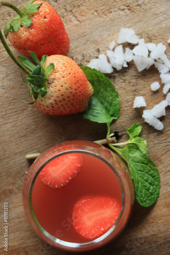 tasty fresh strawberry juice
