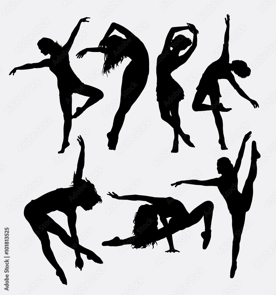 The silhouette of hip hop dancer on white background. Stylish athletic  young man in dance pose. Black and white stock vector illustration Stock  Vector | Adobe Stock