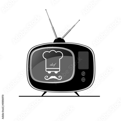 tv with chef on it illustration