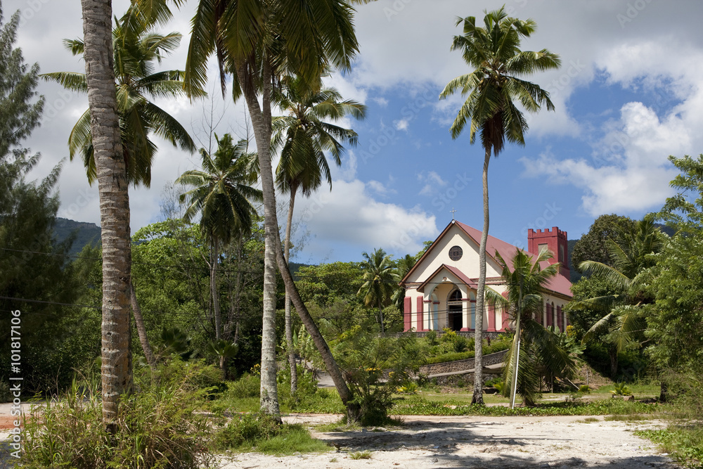 Eine Kirche am Anse Boileau , Insel Mahe, Seychellen, indischer Ozean, Afrika
