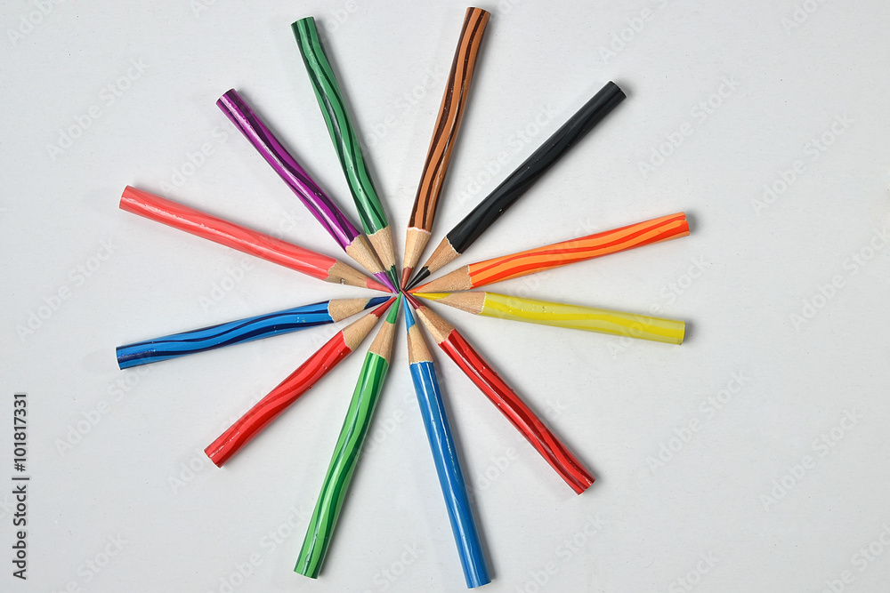 Colorful pencils isolated on white background. Colorful pencils isolated on white background.