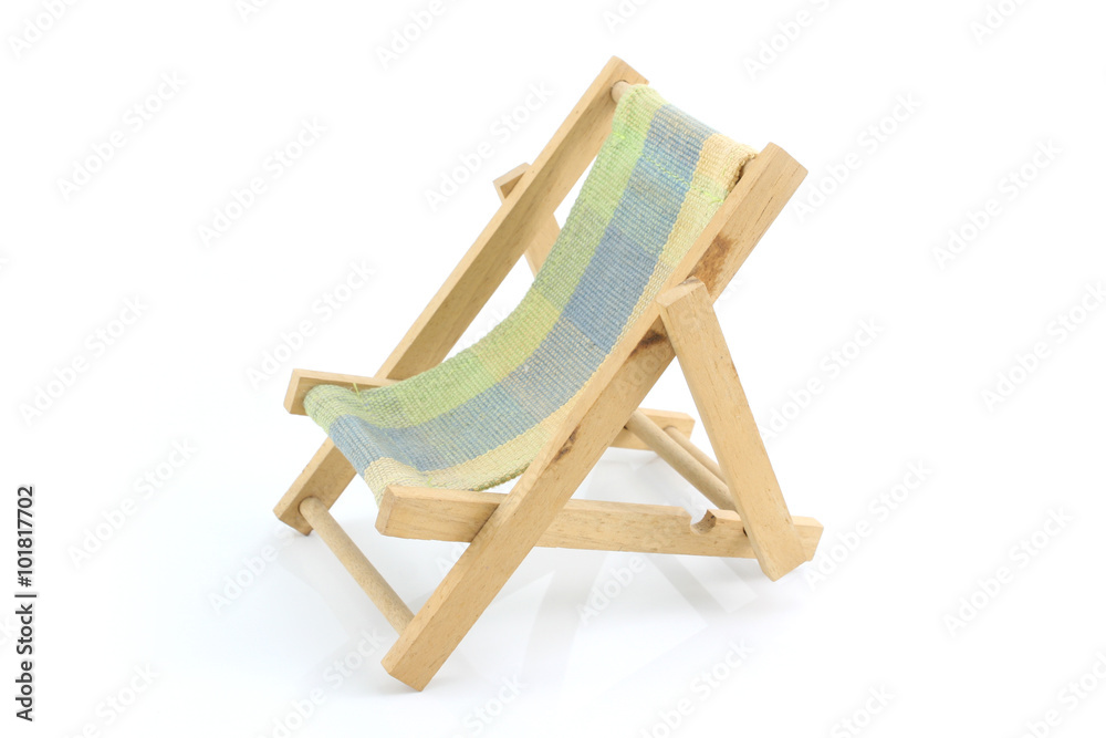 Wooden chaise lounge on a white background Wooden chaise lounge on a white background