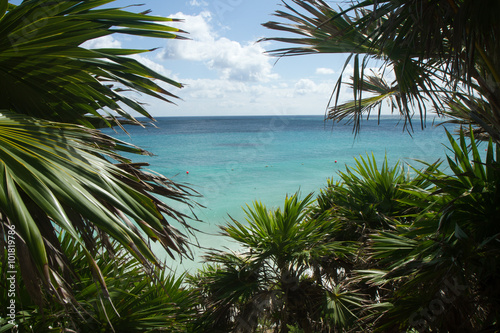 mexican riviera in the carabbean along  the coast from cancun to tulum