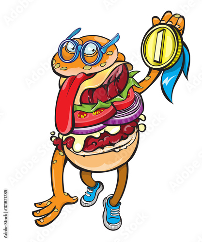 Hamburger which received a medal that it tasty.