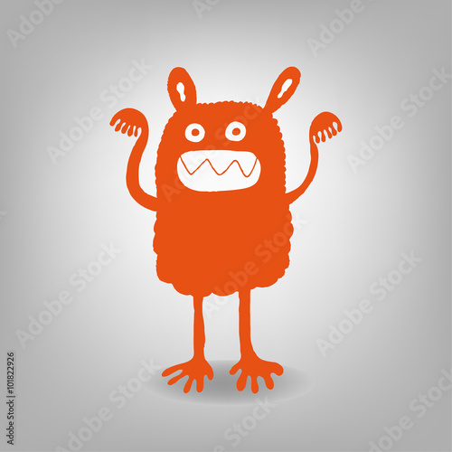 Orange Monster silhouette, ...