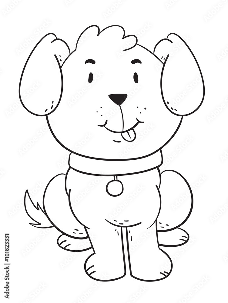 Cute Dog Sitting with Tongue Out Cute Dog Sitting with Tongue Out