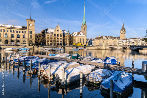 Zurich city in Winter, Switzerland