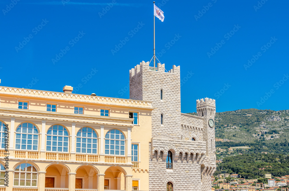 Fragment of the Princes Palace of Monaco in Monaco-Ville, Monaco