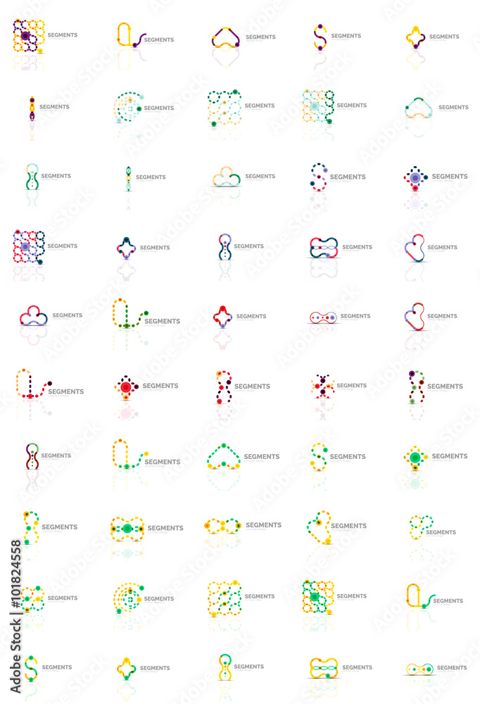 Fototapeta premium Abstract company logo vector collection. Set of thin line design abstract logotypes. Universal branding concepts