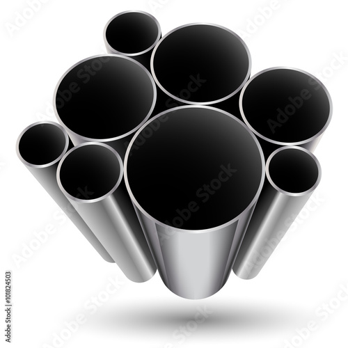 Stack of Metal Pipes